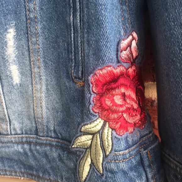 Denim Distressed Jean Pimkie Patch Jacket - Picture 3 of 8